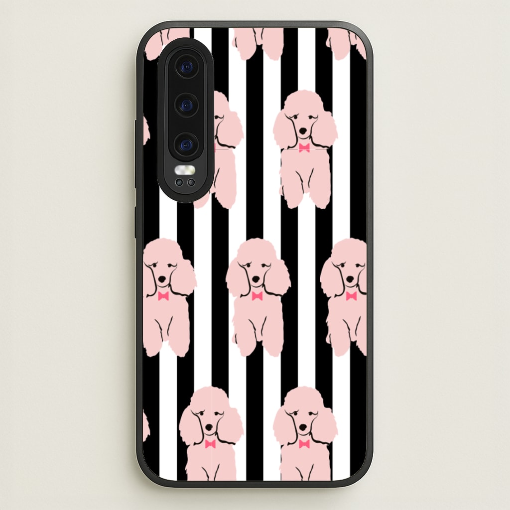 Striped Poodle - Dog Pattern - Dog Patterned Phone Case for Huawei P30