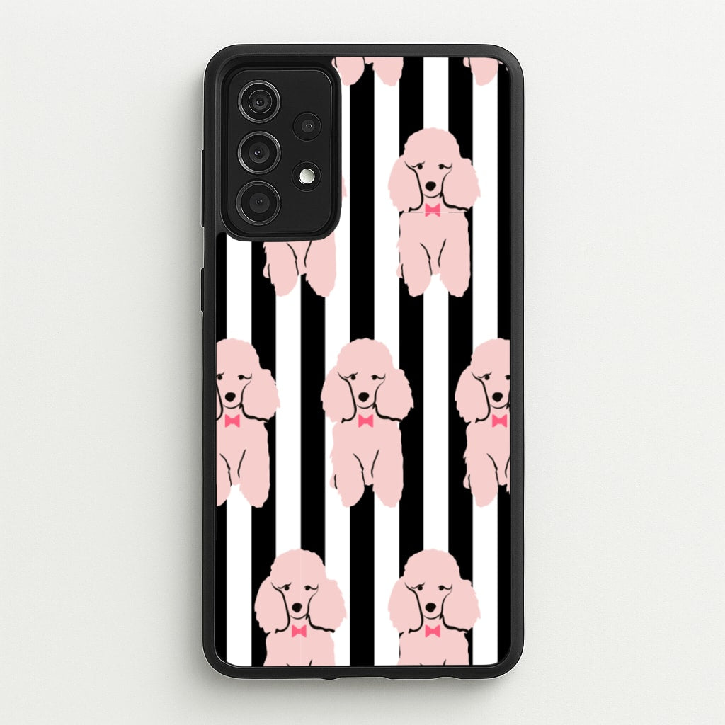 Striped Poodle - Dog Pattern - Dog Patterned Phone Case for Galaxy A52 / A52s