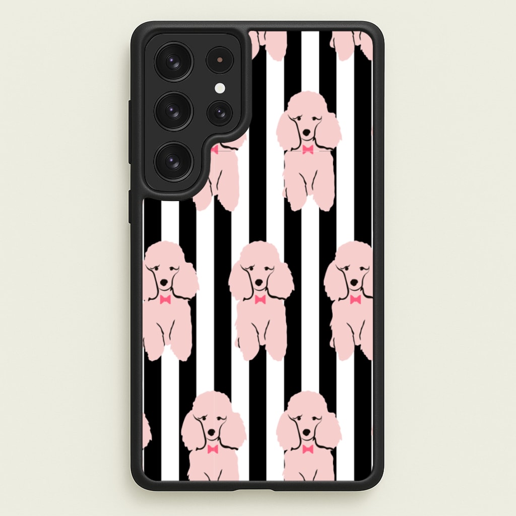 Striped Poodle - Dog Pattern - Dog Patterned Phone Case for Galaxy S22 Ultra