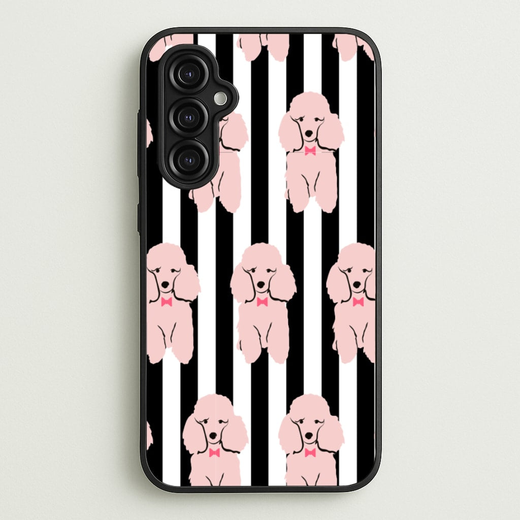 Striped Poodle - Dog Pattern - Dog Patterned Phone Case for Galaxy A14