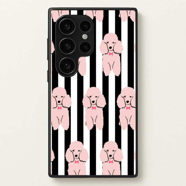 Striped Poodle - Dog Pattern - Dog Patterned Phone Case for Galaxy S24 Ultra