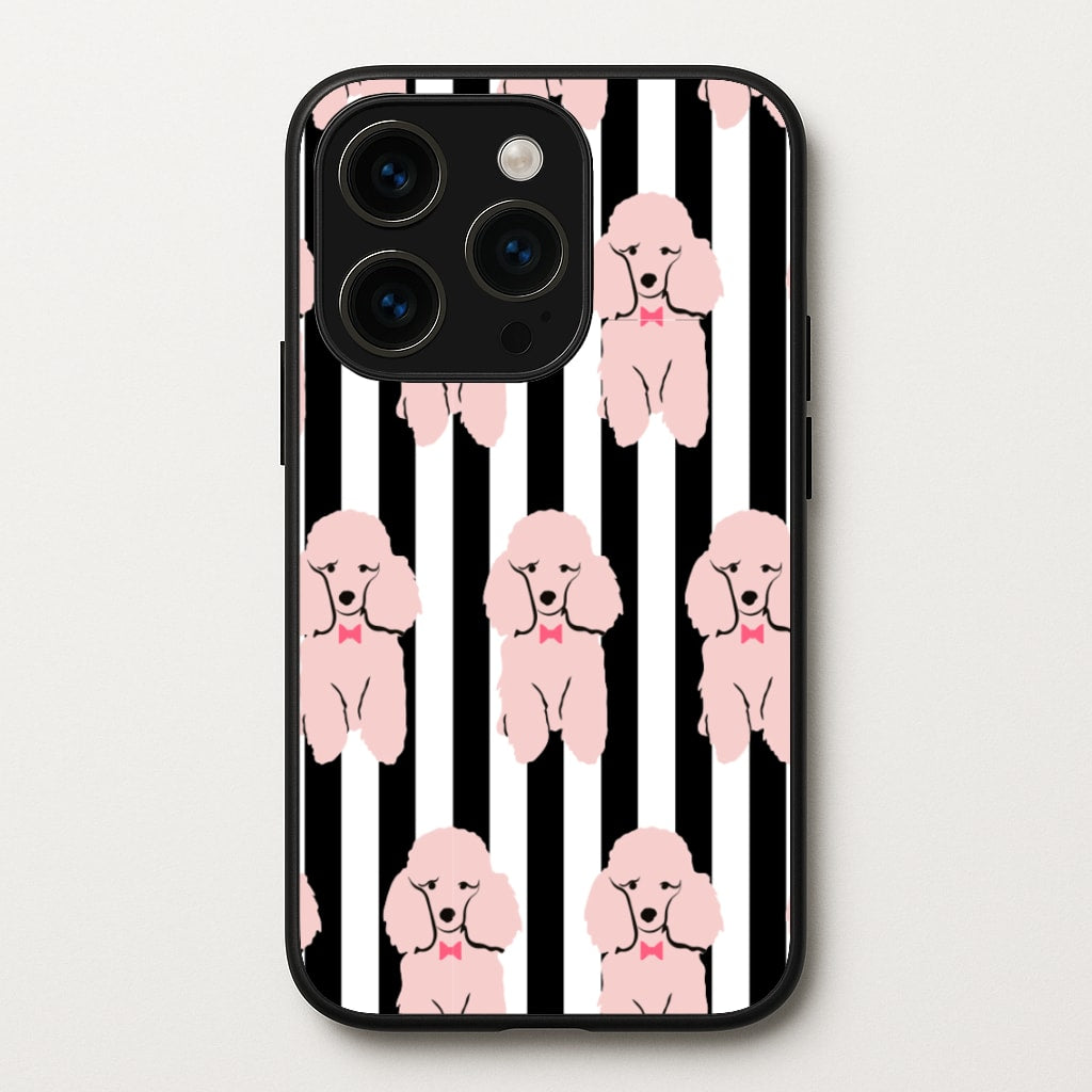 Striped Poodle - Dog Pattern - Dog Patterned Phone Case for iPhone 15 Pro Max
