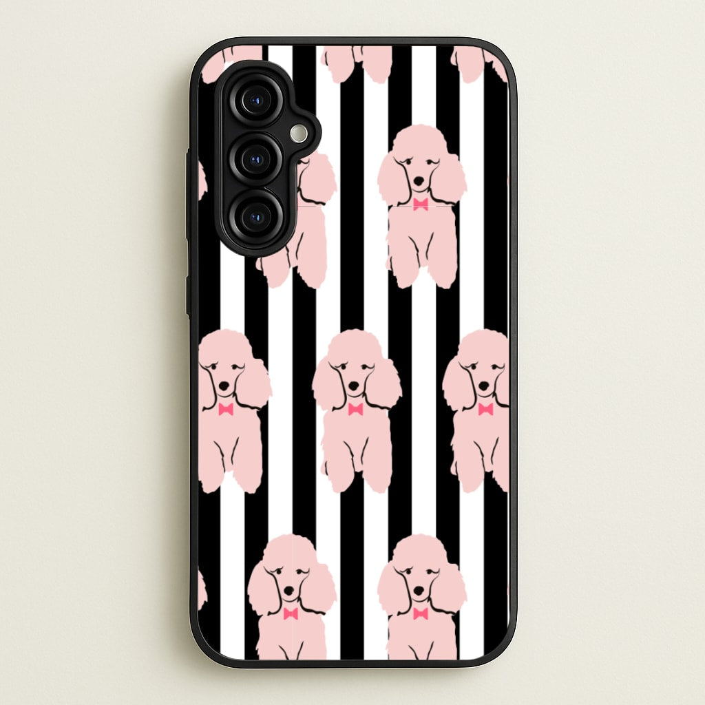 Striped Poodle - Dog Pattern - Dog Patterned Phone Case for Galaxy A54