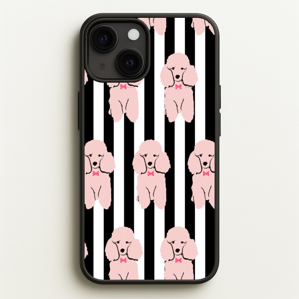 Striped Poodle - Dog Pattern - Dog Patterned Phone Case for iPhone 13 Mini