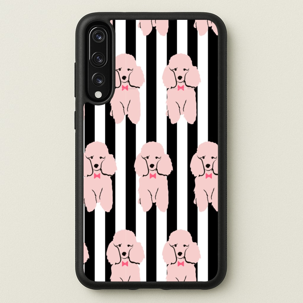 Striped Poodle - Dog Pattern - Dog Patterned Phone Case for Huawei P20 Pro