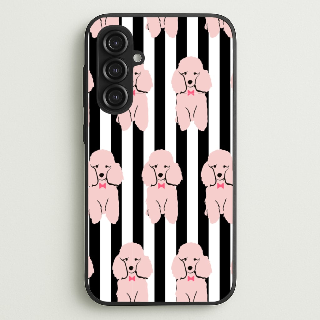 Striped Poodle - Dog Pattern - Dog Patterned Phone Case for Galaxy S23FE