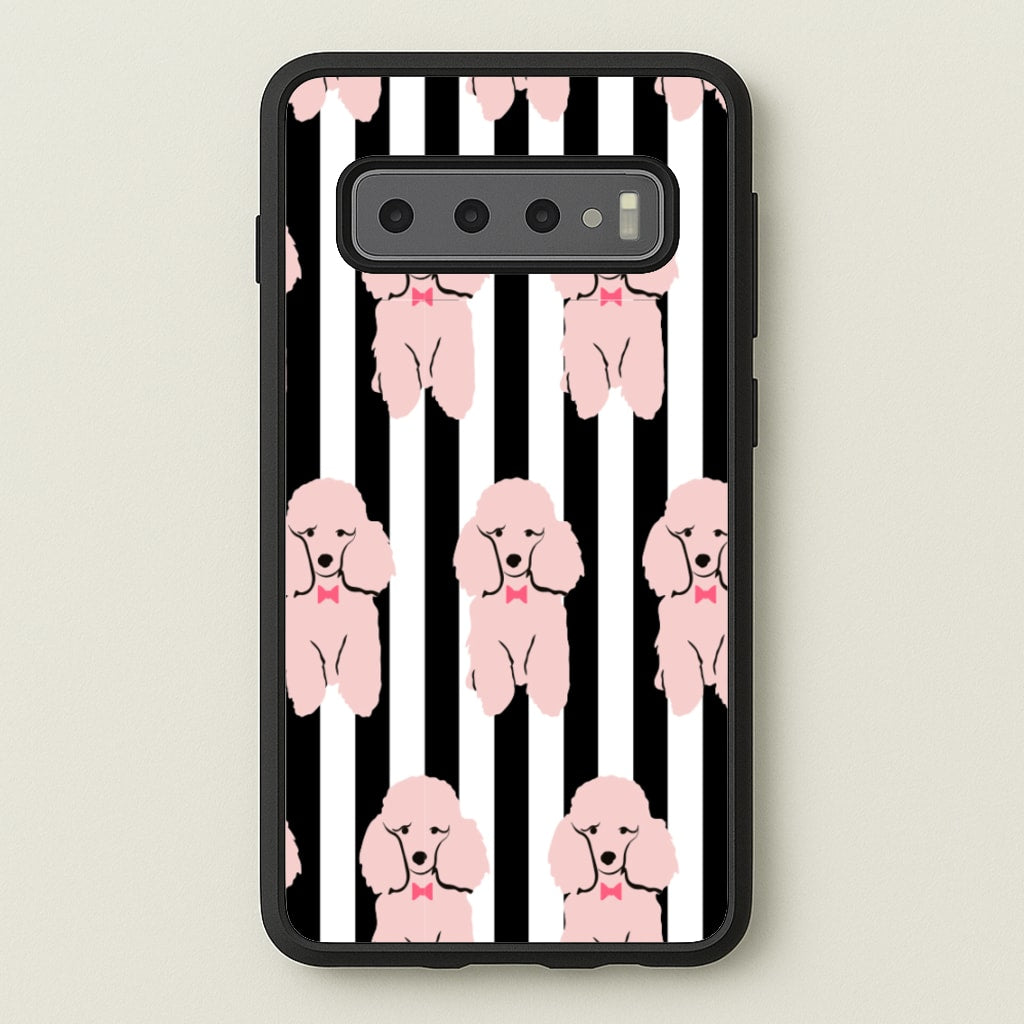 Striped Poodle - Dog Pattern - Dog Patterned Phone Case for Galaxy S10