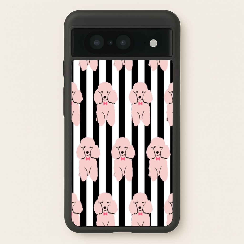 Striped Poodle - Dog Pattern - Dog Patterned Phone Case for Google Pixel 8