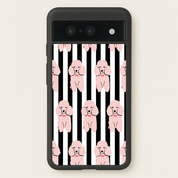 Striped Poodle - Dog Pattern - Dog Patterned Phone Case for Google Pixel 8