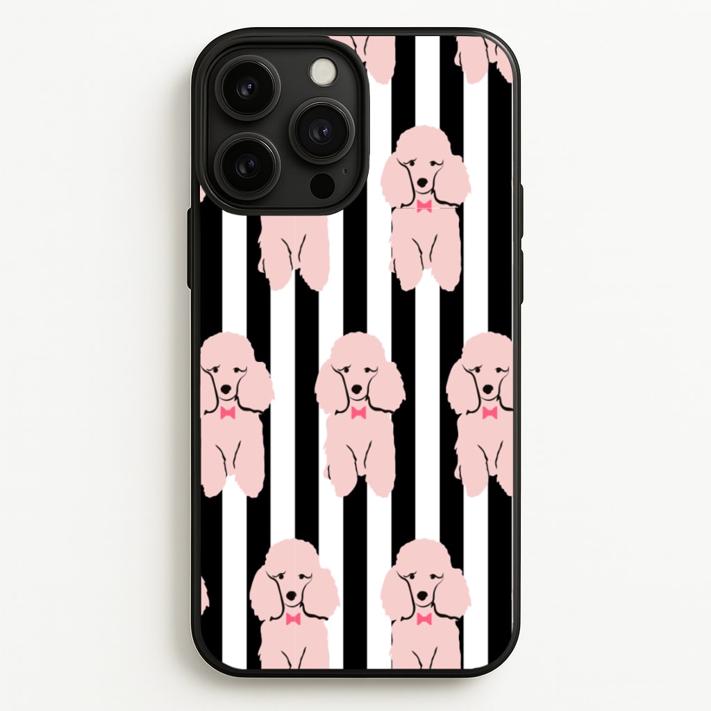 Striped Poodle - Dog Pattern - Dog Patterned Phone Case for iPhone 13 Pro Max