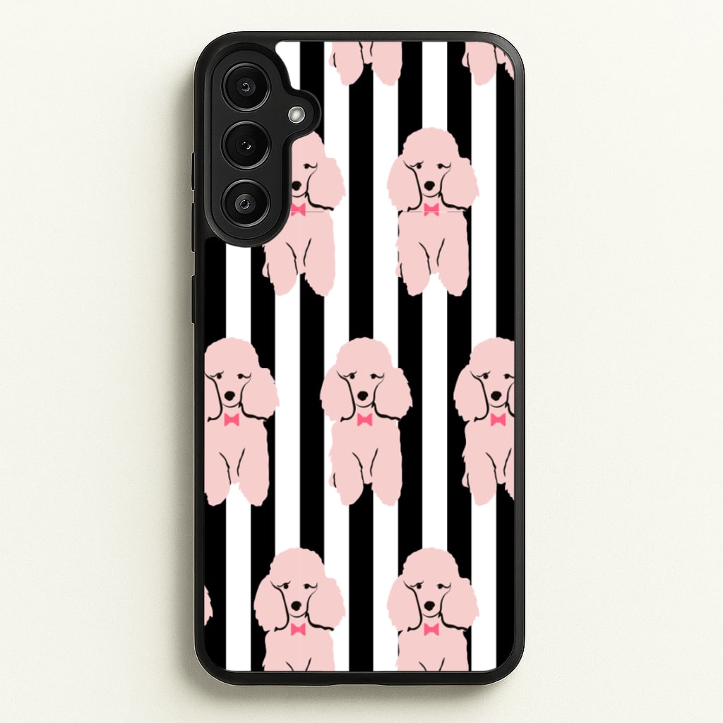 Striped Poodle - Dog Pattern - Dog Patterned Phone Case for Galaxy A34