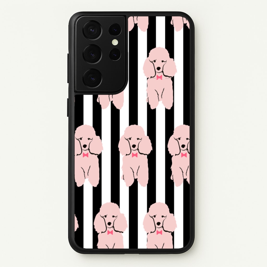 Striped Poodle - Dog Pattern - Dog Patterned Phone Case for Galaxy S21 Ultra