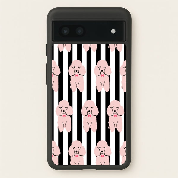 Striped Poodle - Dog Pattern - Dog Patterned Phone Case for Google Pixel 7a