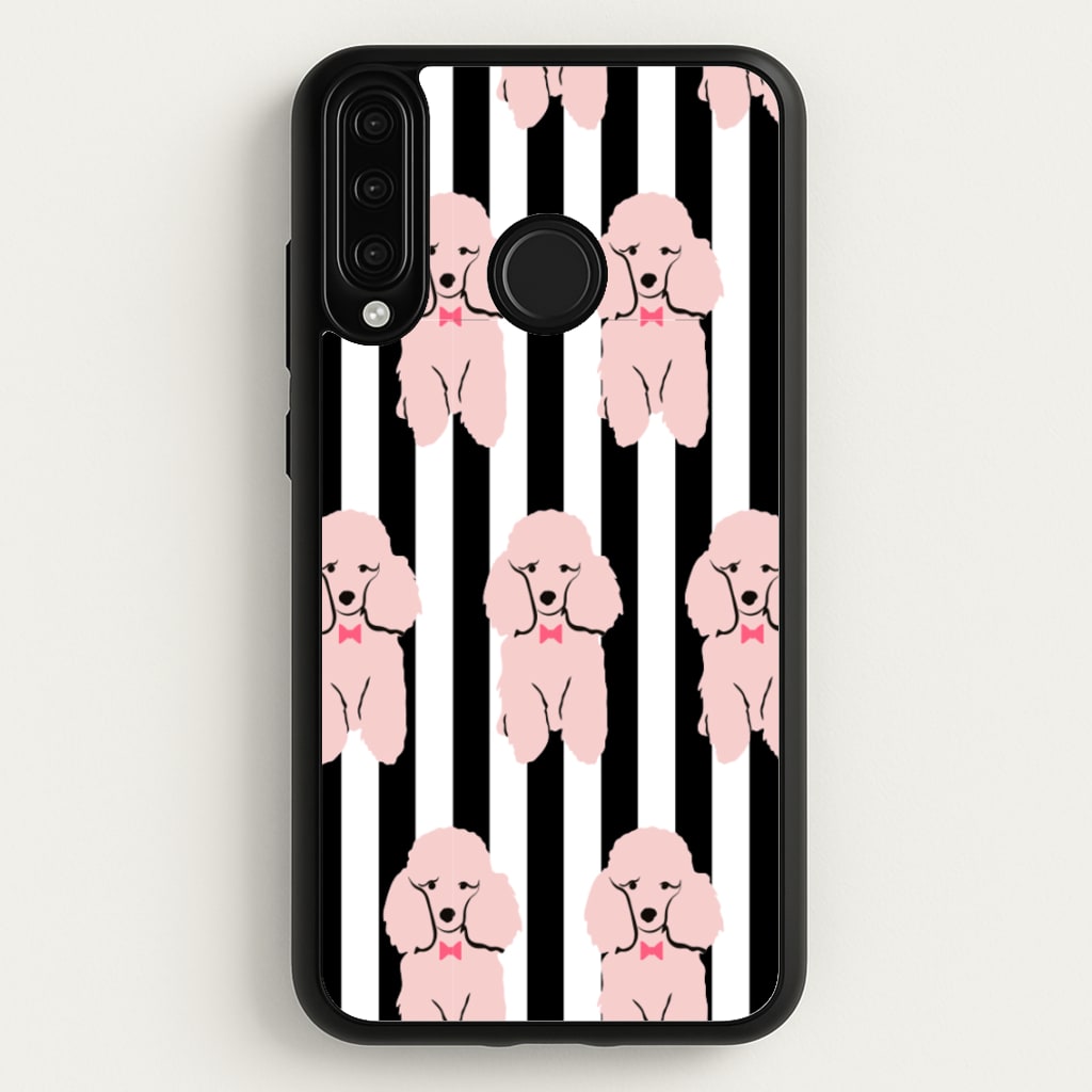 Striped Poodle - Dog Pattern - Dog Patterned Phone Case for Huawei P30 Lite