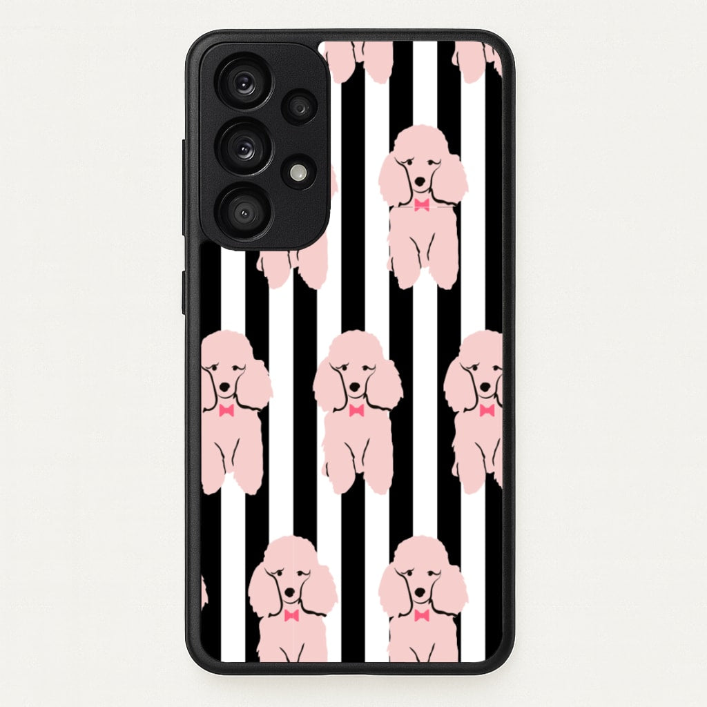 Striped Poodle - Dog Pattern - Dog Patterned Phone Case for Galaxy A53