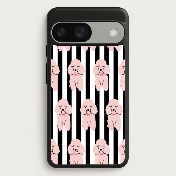Striped Poodle - Dog Pattern - Dog Patterned Phone Case for Google Pixel 9 / 9 Pro