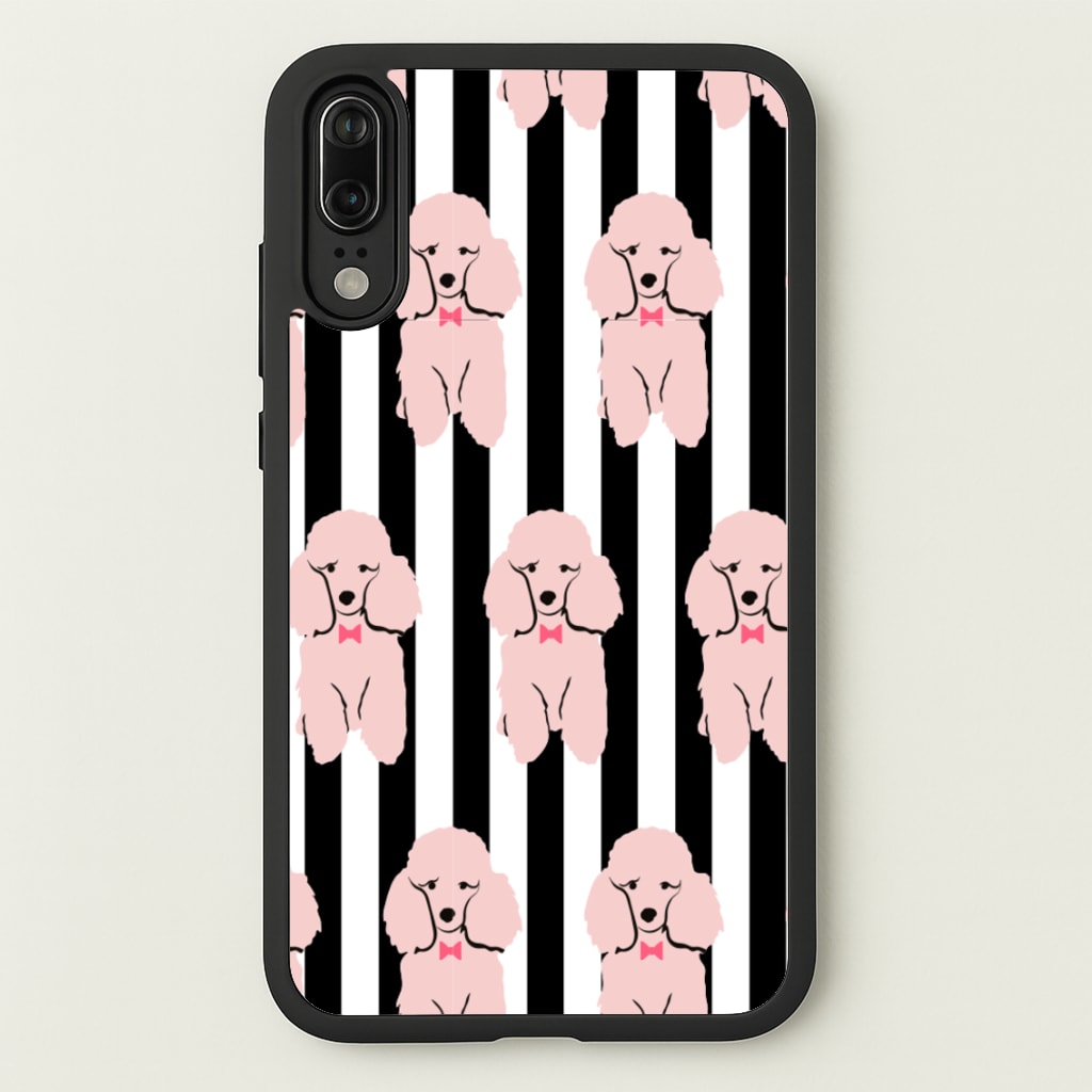 Striped Poodle - Dog Pattern - Dog Patterned Phone Case for Huawei P20