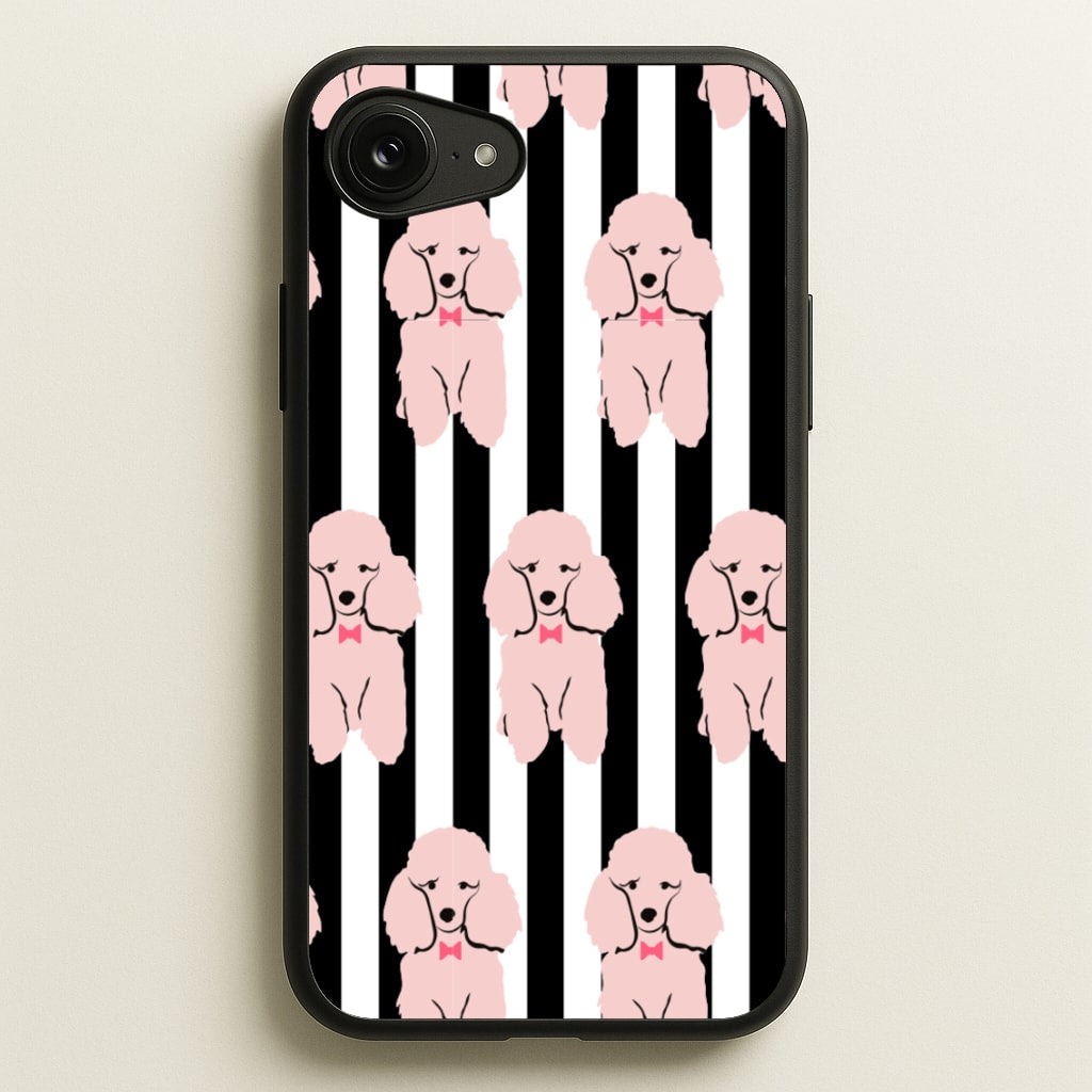 Striped Poodle - Dog Pattern - Dog Patterned Phone Case for iPhone 16e