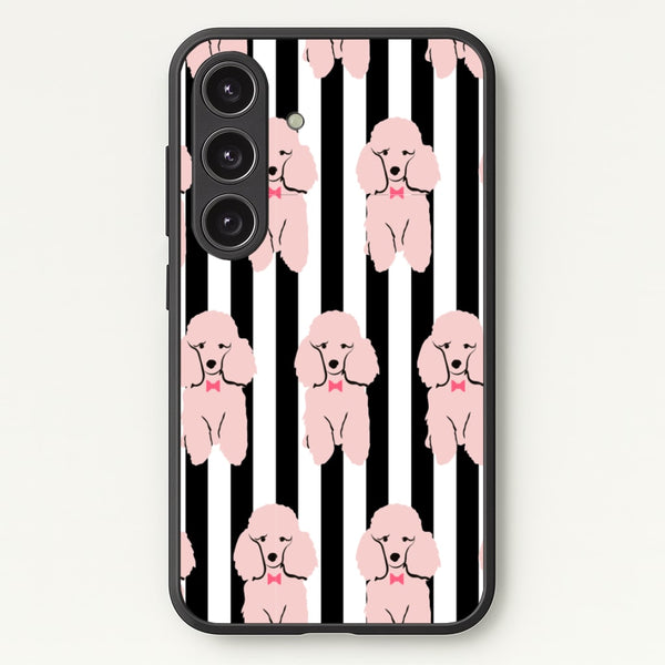 Striped Poodle - Dog Pattern - Dog Patterned Phone Case for Galaxy S25 Plus