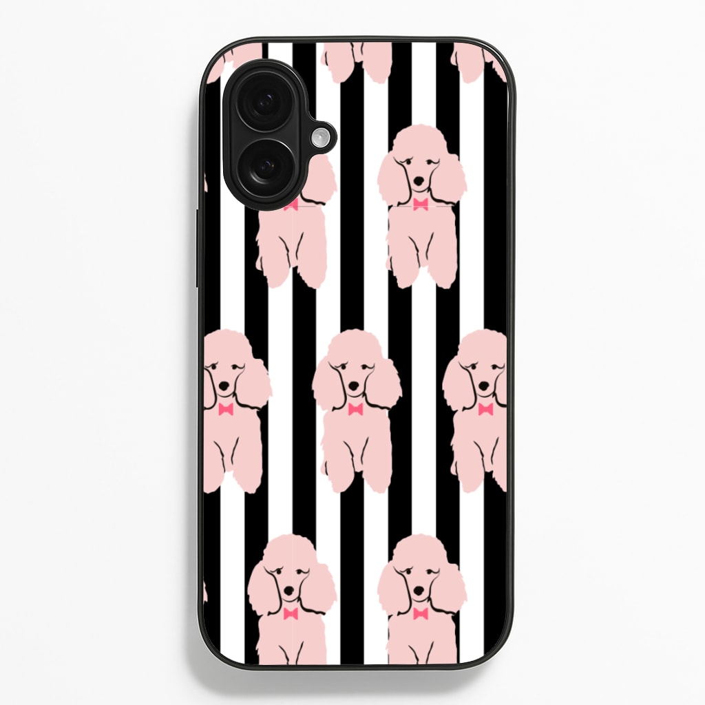 Striped Poodle - Dog Pattern - Dog Patterned Phone Case for iPhone 16 Plus
