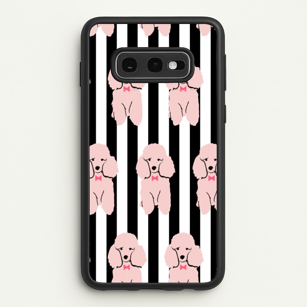 Striped Poodle - Dog Pattern - Dog Patterned Phone Case for Galaxy S10e