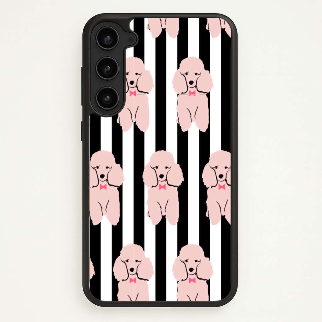Striped Poodle - Dog Pattern - Dog Patterned Phone Case for Galaxy S23 Plus