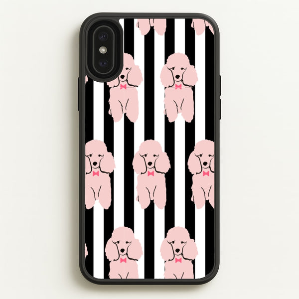Striped Poodle - Dog Pattern - Dog Patterned Phone Case for iPhone XS Max