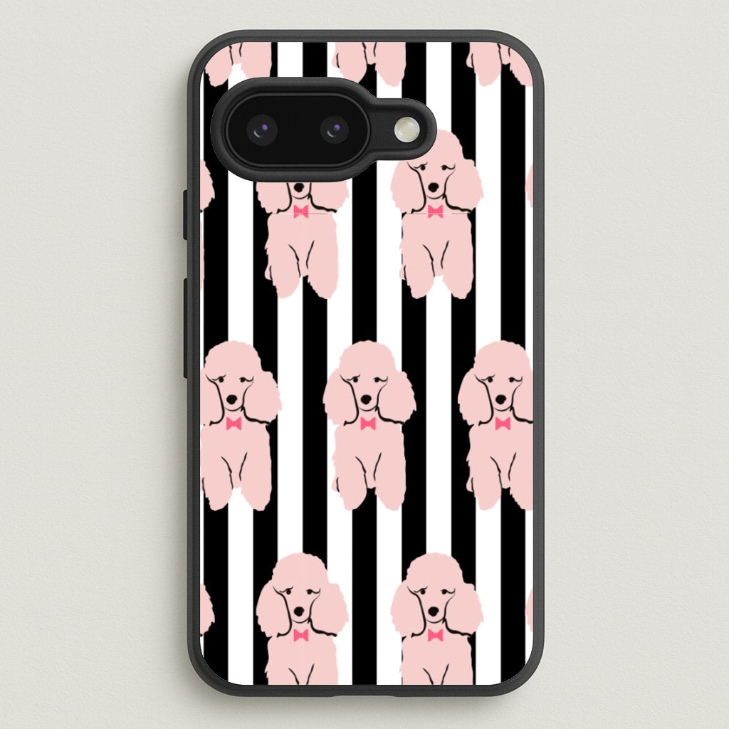 Striped Poodle - Dog Pattern - Dog Patterned Phone Case for Google Pixel 9a