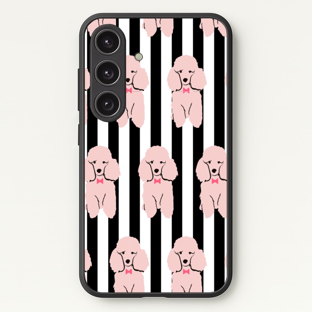 Striped Poodle - Dog Pattern - Dog Patterned Phone Case for Galaxy S24FE