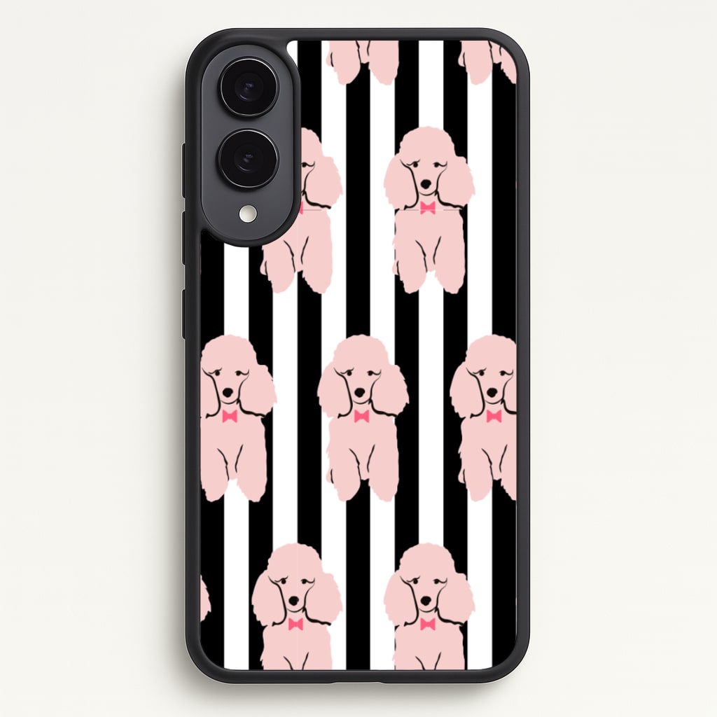 Striped Poodle - Dog Pattern - Dog Patterned Phone Case for Galaxy S25 Edge