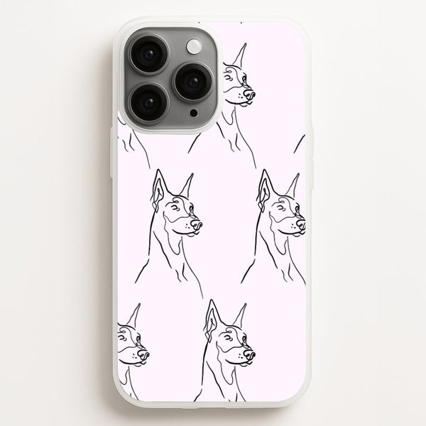 Dobermann Outline - Dog Pattern - Dog Patterned Phone Case for iPhone 16 Pro Max