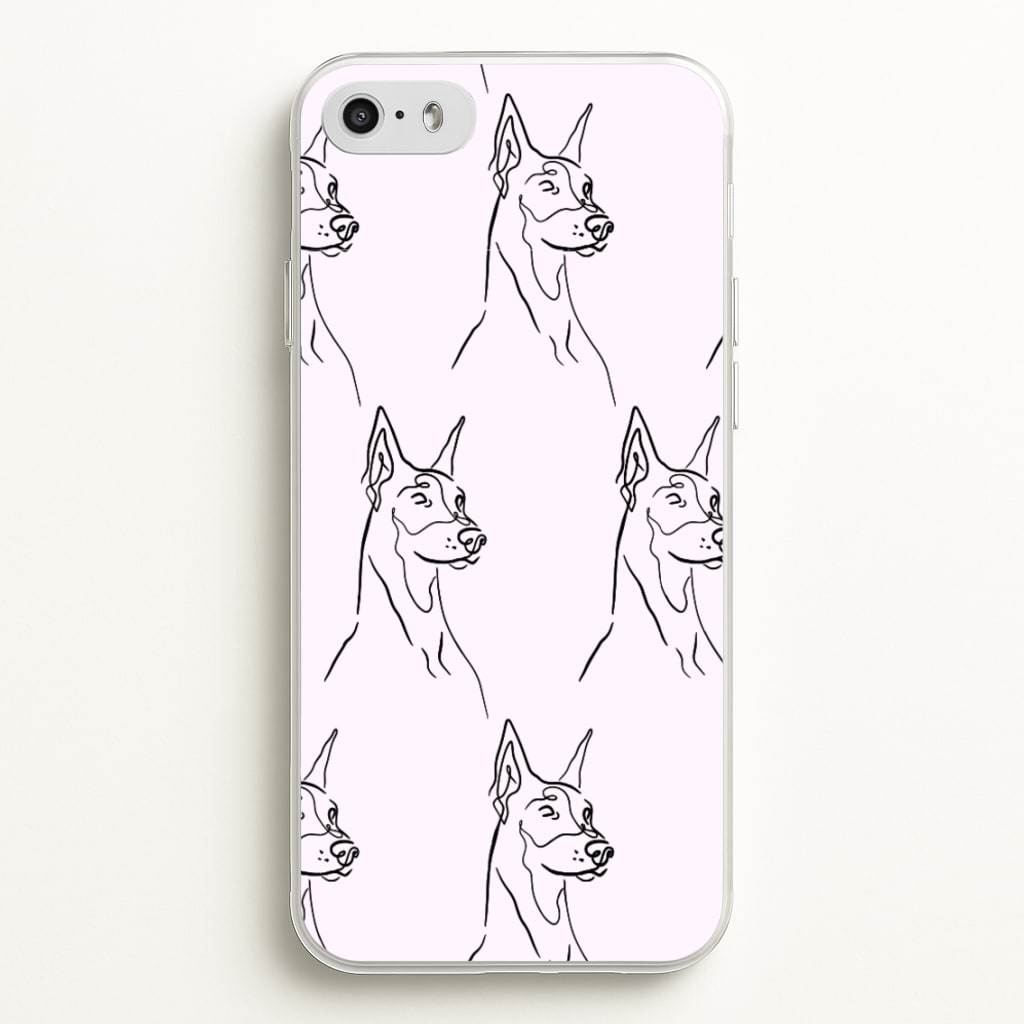 Dobermann Outline - Dog Pattern - Dog Patterned Phone Case for iPhone 5 / 5s / SE 2016