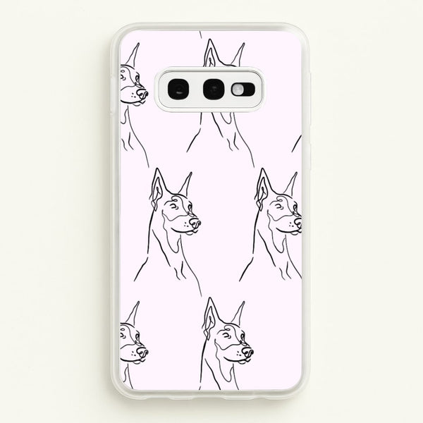 Dobermann Outline - Dog Pattern - Dog Patterned Phone Case for Galaxy S10e