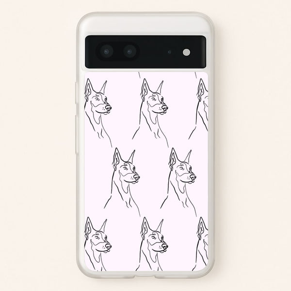 Dobermann Outline - Dog Pattern - Dog Patterned Phone Case for Google Pixel 7