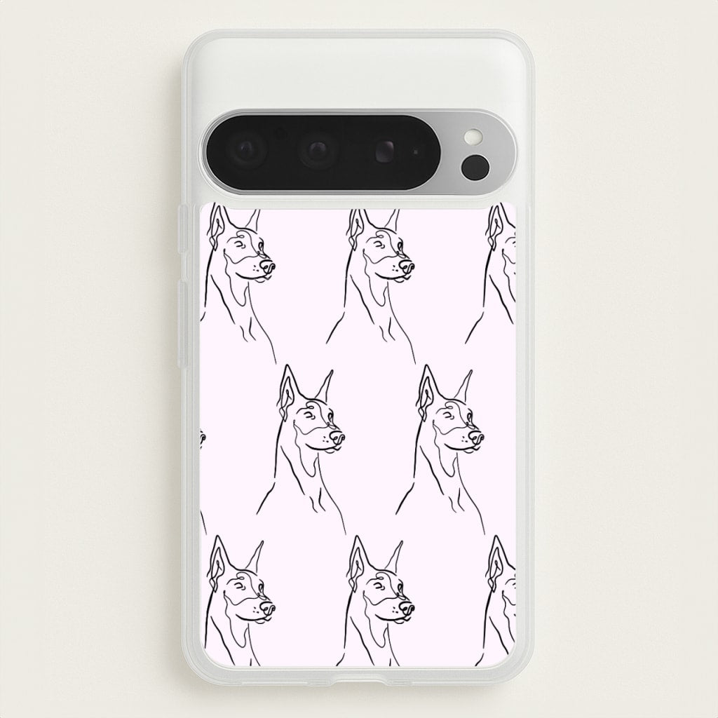 Dobermann Outline - Dog Pattern - Dog Patterned Phone Case for Google Pixel 9 Pro XL