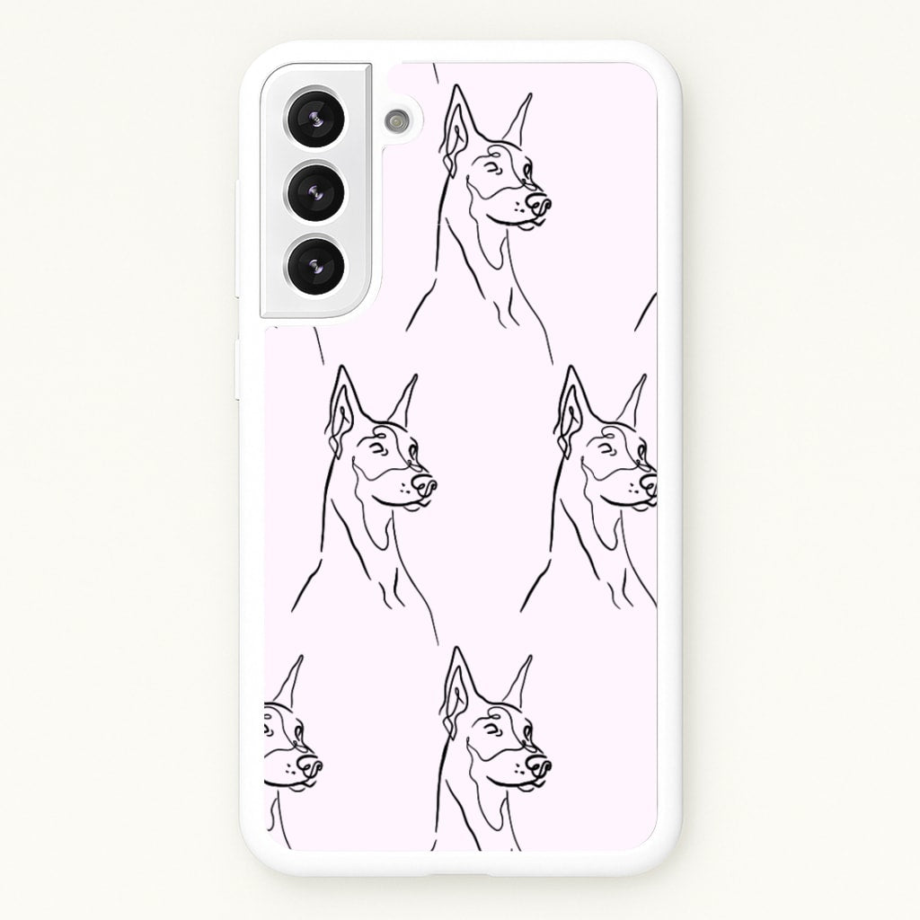 Dobermann Outline - Dog Pattern - Dog Patterned Phone Case for Galaxy S22 Plus