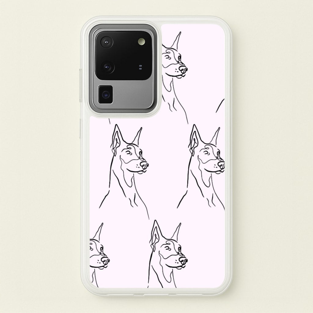 Dobermann Outline - Dog Pattern - Dog Patterned Phone Case for Galaxy S20 Ultra