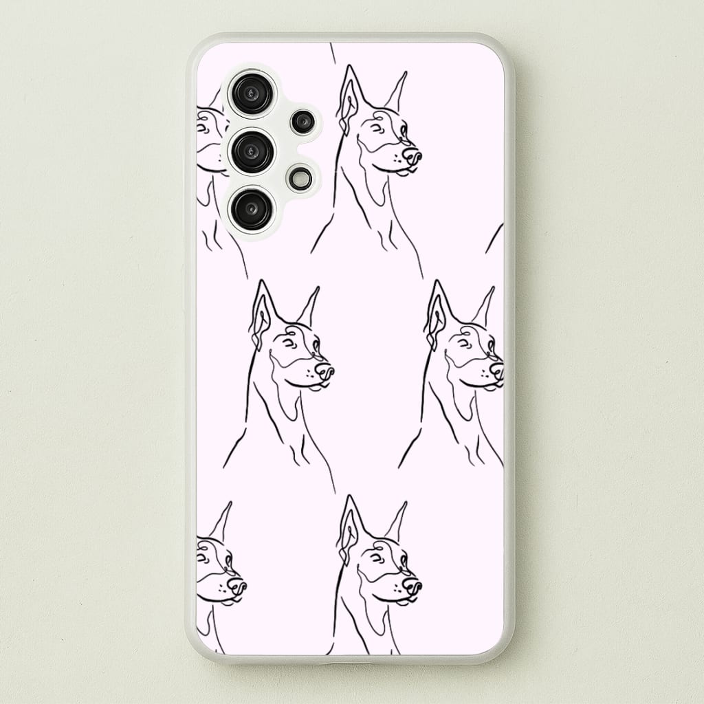 Dobermann Outline - Dog Pattern - Dog Patterned Phone Case for Galaxy A13