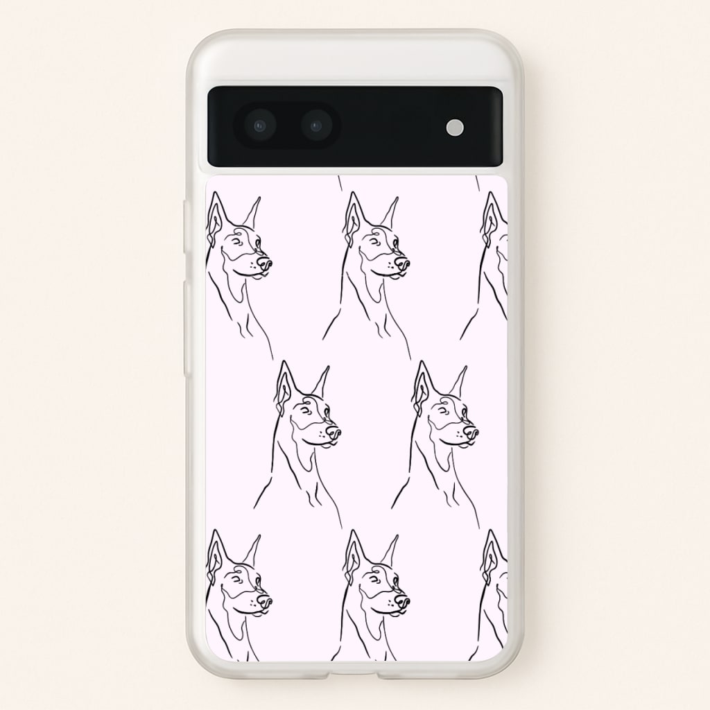 Dobermann Outline - Dog Pattern - Dog Patterned Phone Case for Google Pixel 6a