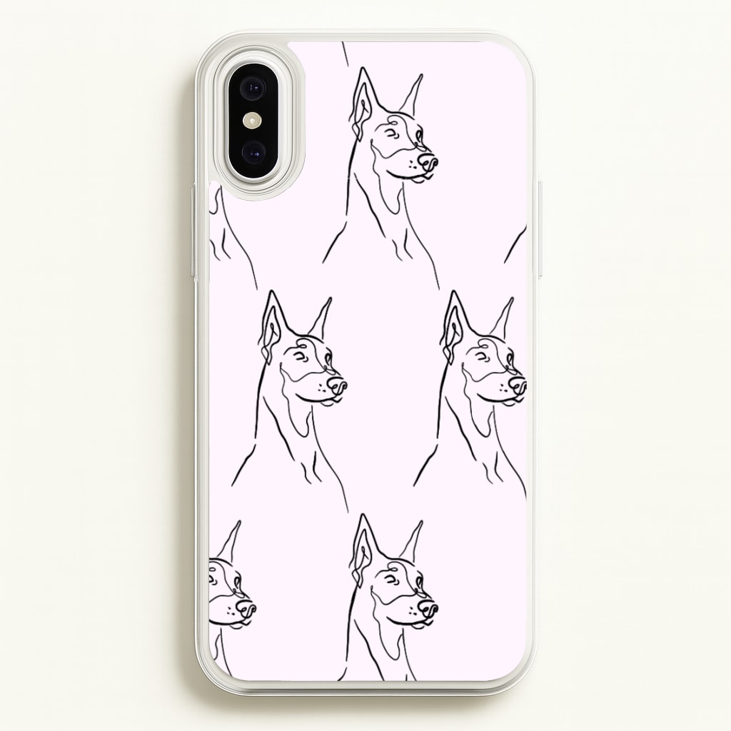 Dobermann Outline - Dog Pattern - Dog Patterned Phone Case for iPhone XS Max