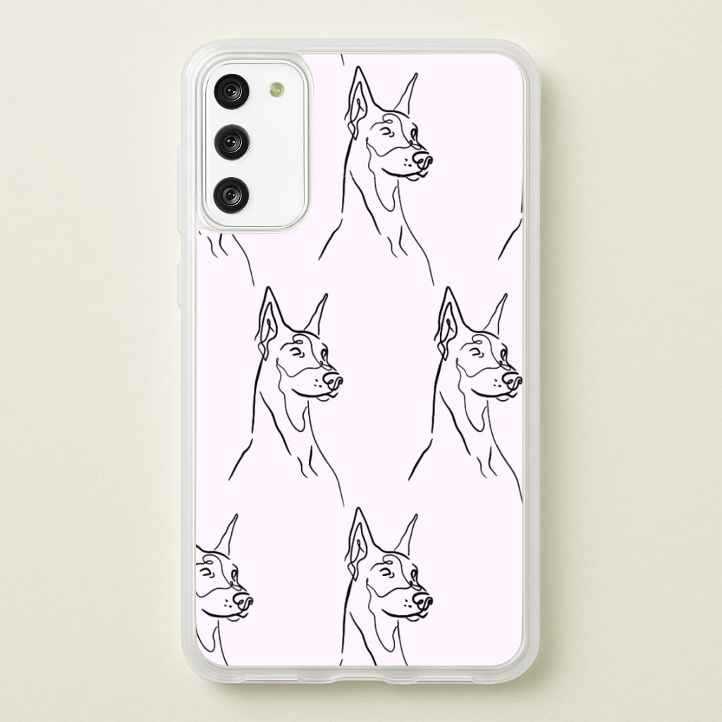 Dobermann Outline - Dog Pattern - Dog Patterned Phone Case for Galaxy S20