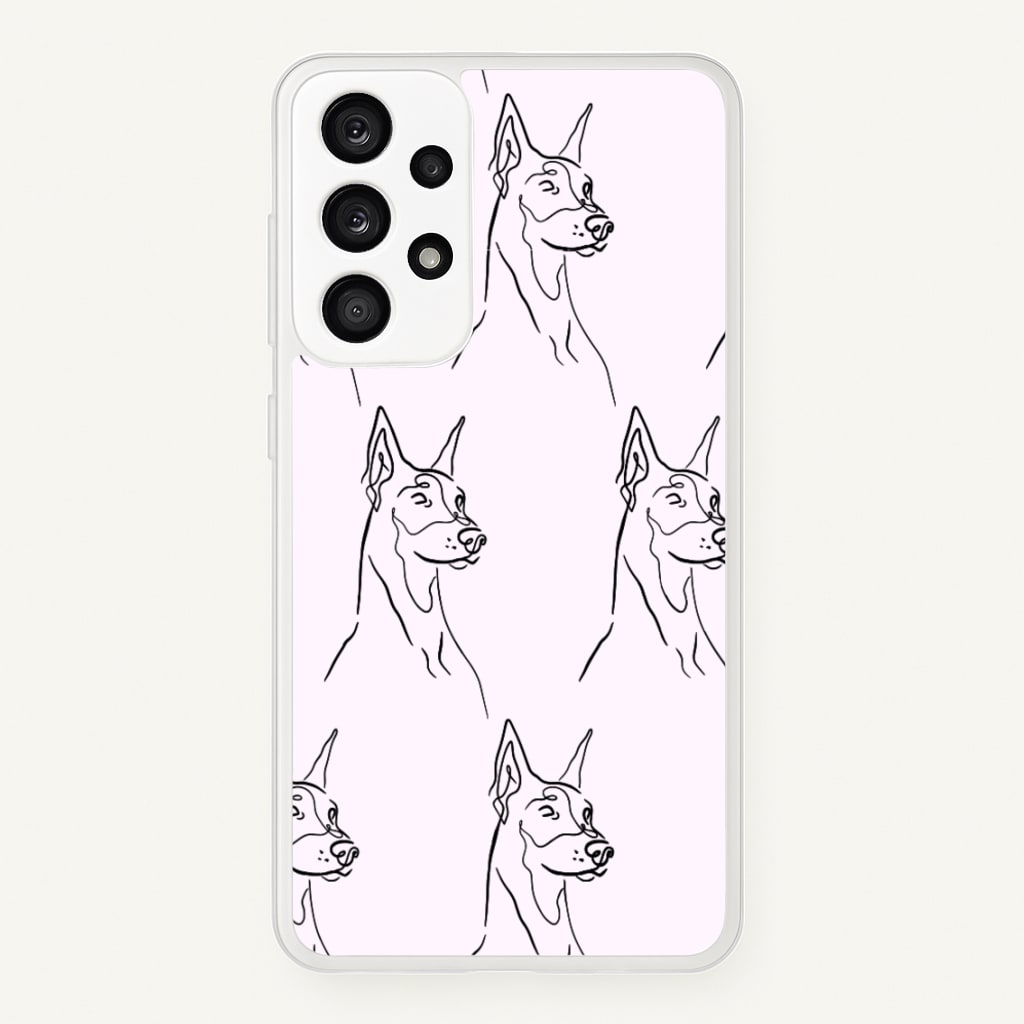 Dobermann Outline - Dog Pattern - Dog Patterned Phone Case for Galaxy A53