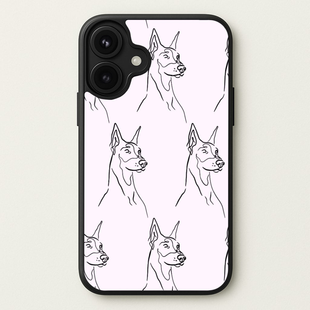 Dobermann Outline - Dog Pattern Phone Case for iPhone 17