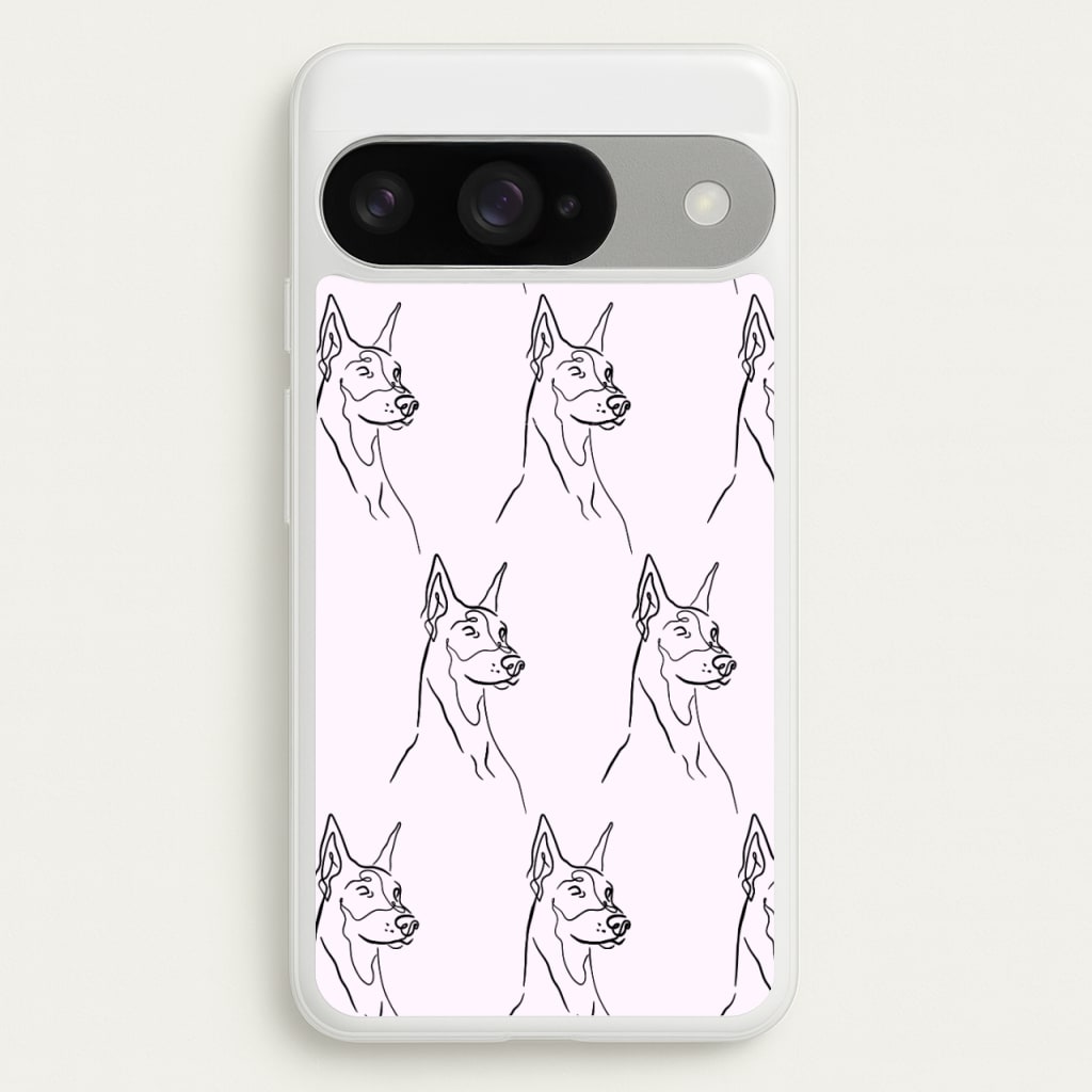 Dobermann Outline - Dog Pattern Phone Case for Google Pixel 10 / 10 Pro
