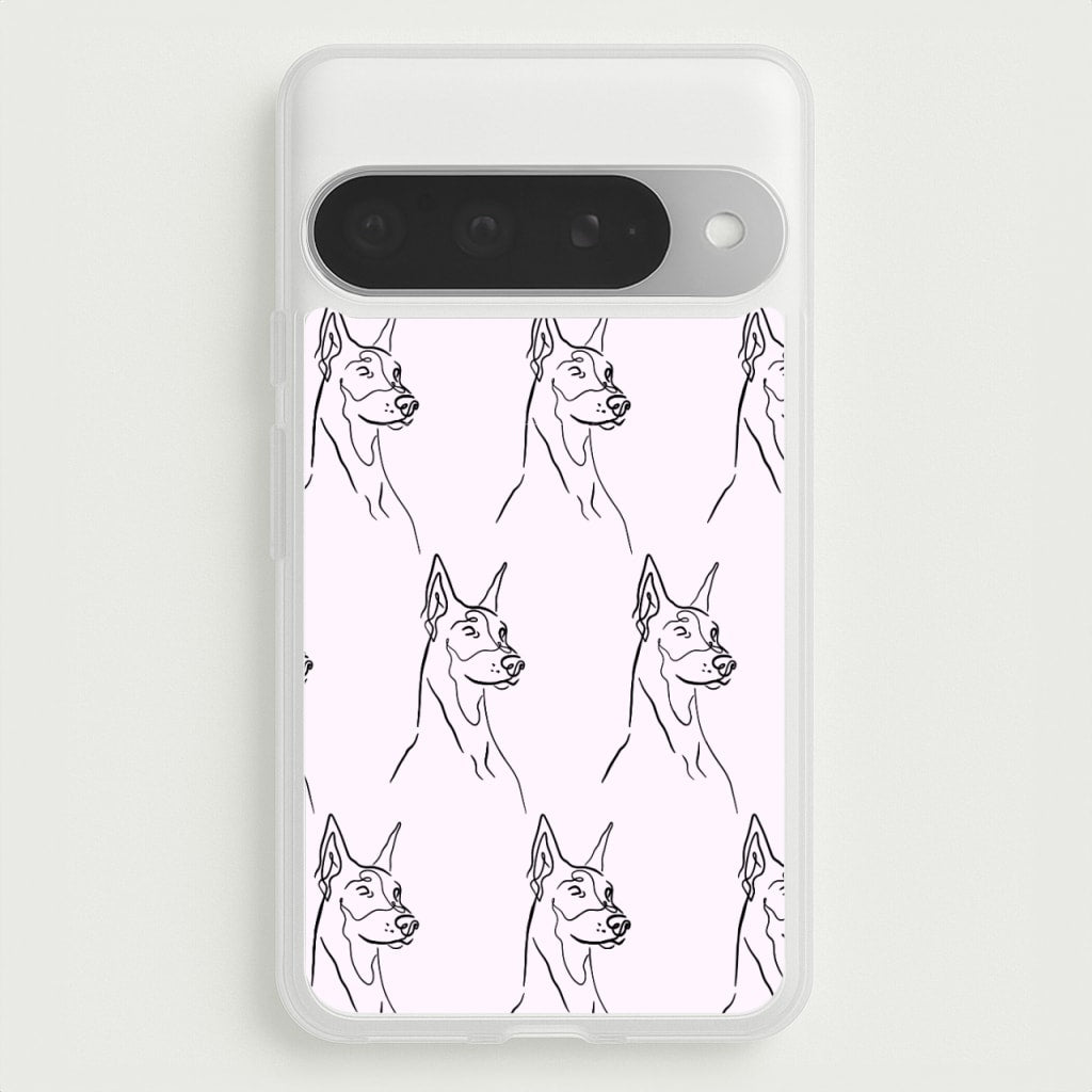 Dobermann Outline - Dog Pattern Phone Case for Google Pixel 10 Pro XL