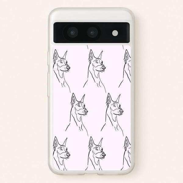 Dobermann Outline - Dog Pattern - Dog Patterned Phone Case for Google Pixel 8a