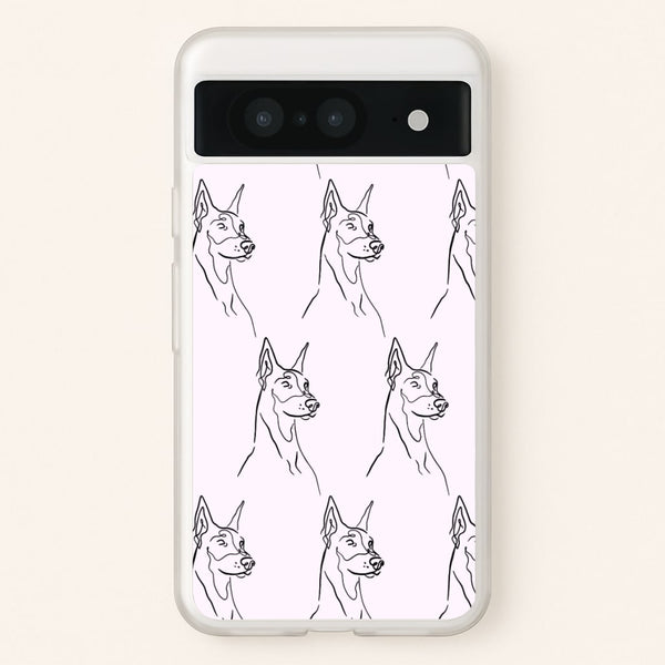 Dobermann Outline - Dog Pattern - Dog Patterned Phone Case for Google Pixel 8