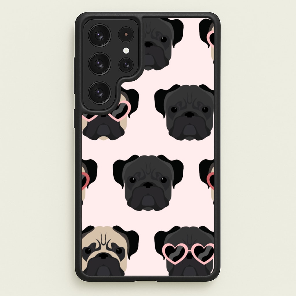 Sunny Pug Life - Dog Pattern - Dog Patterned Phone Case for Galaxy S22 Ultra