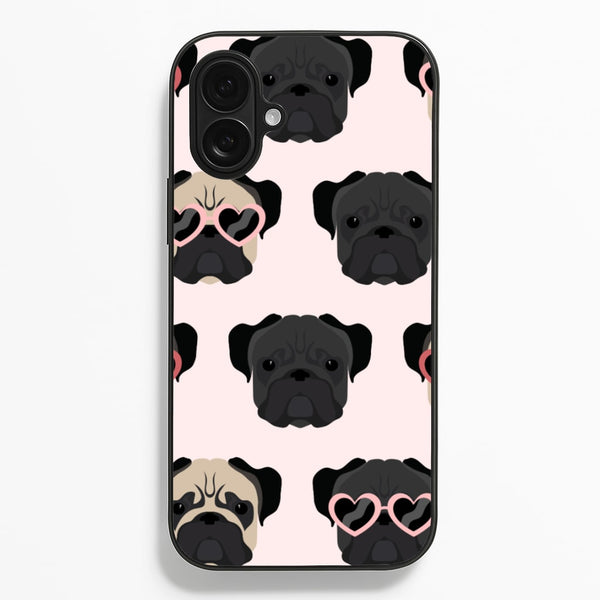 Sunny Pug Life - Dog Pattern - Dog Patterned Phone Case for iPhone 16 Plus