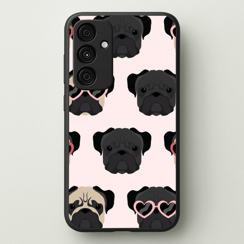 Sunny Pug Life - Dog Pattern - Dog Patterned Phone Case for Galaxy A35